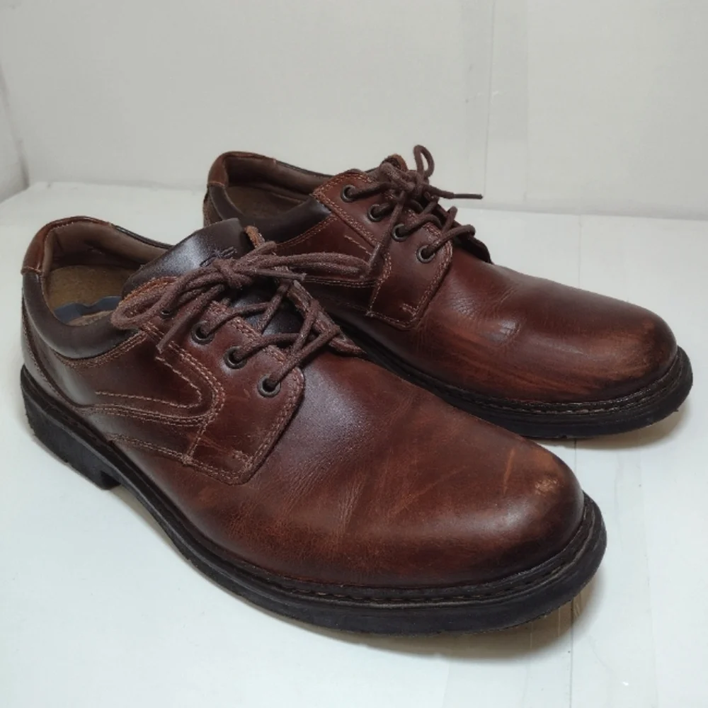 Dockers Men's Stain Defender Classic Brown Leather Men's Shoes Size (9.5) M